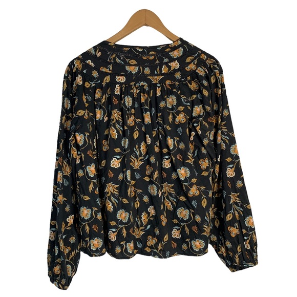 Women's Balloon Long Sleeve Tie-Front Cottage Blouse Boho - Universal Thread - Picture 2 of 6